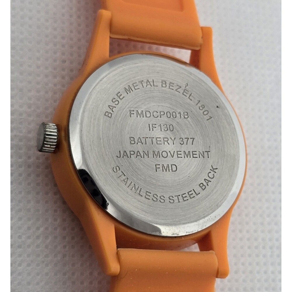 Women's Classic Round Orange Case Dial Poly Jelly Band Watch 14 - Picture 9 of 9